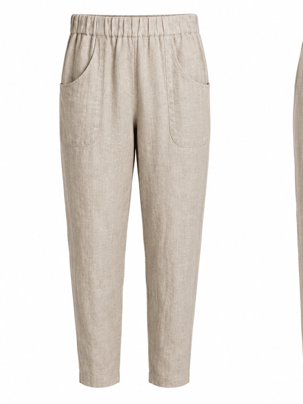 Quince 100% European Linen Tapered Ankle Pants Flax Beige Size M